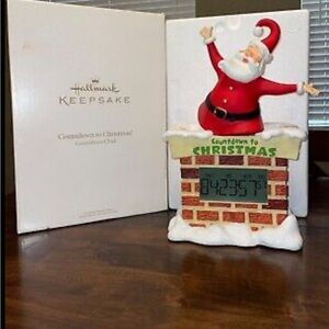 Hallmark 2012 Large 15 inch tall Tabletop Countdown to Christmas Clock Santa.